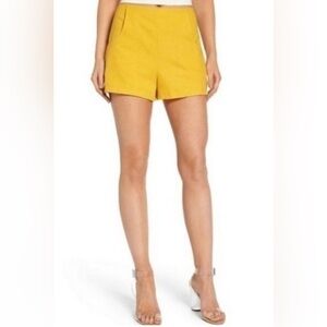 LEITH Nordstrom Linen Blend High Waisted Yellow Shorts - Sz. S